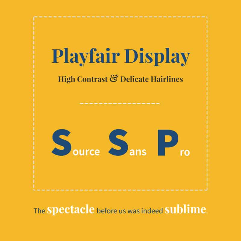 Gewilde kombinasie van Google-lettertipes - Playfair Display met Source Sans Pro