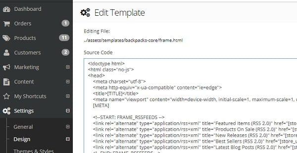 Trình chỉnh sửa mẫu HTML / CSS 3dcart