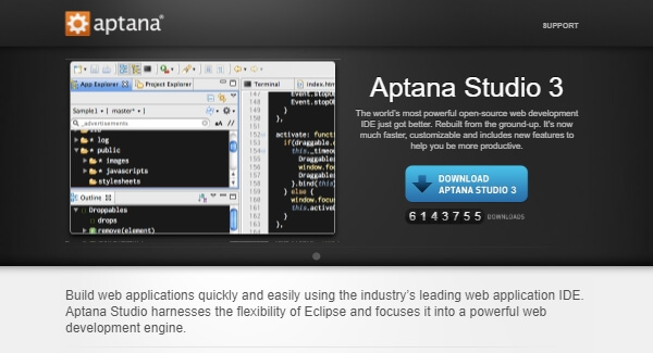 Aptana Studio - Բաց կոդով Վեբ կայքերի զարգացման IDE