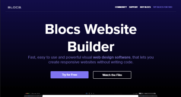 Blocs - ตัวสร้างเว็บไซต์ลากและวางที่ง่ายที่สุด