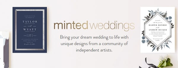 Minted Weddings - สร้างเว็บไซต์จัดงานแต่งงานฟรี