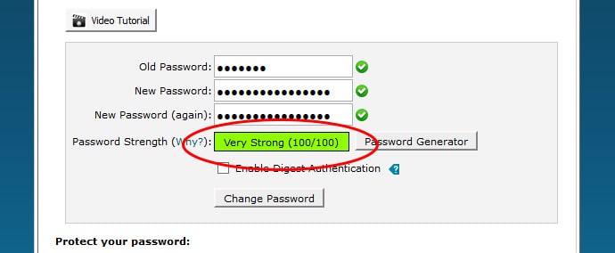Erstellen eines sicheren cpanel-Passworts
