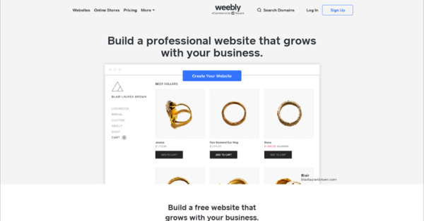 Weebly - Thay thế sinh thái cho trang web thương mại điện tử
