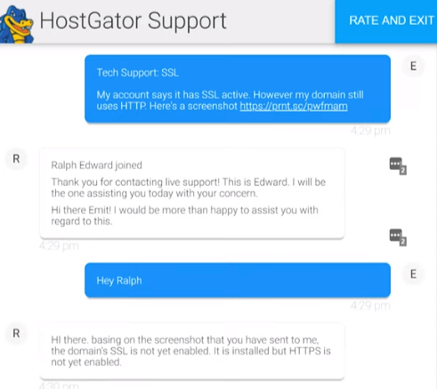 Hostgator Live Աջակցություն