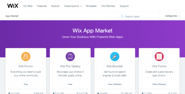 Market ng Wix app