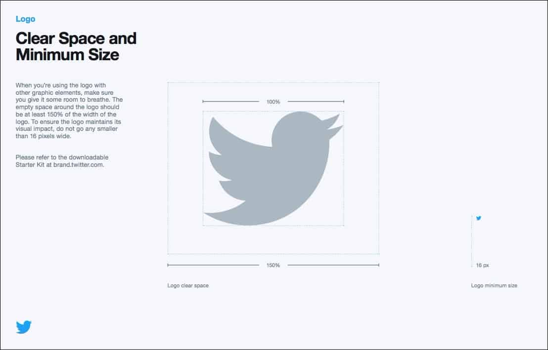 Beispiel für einen Twitter-Logo-Leitfaden