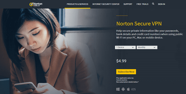 Norton Secure VPN - Վերջնական անձնական տվյալների պաշտպանություն