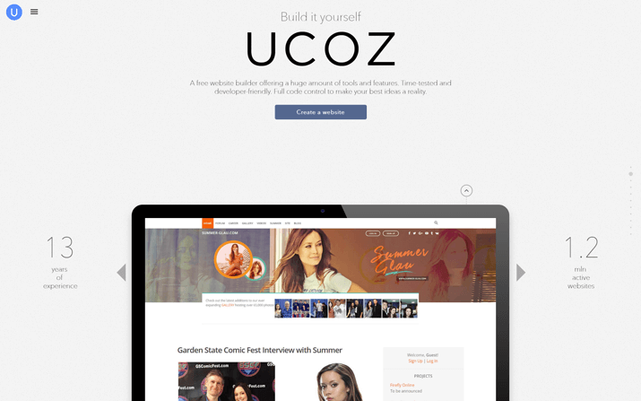 uCoz: เครื่องมือสร้างเว็บไซต์ฟรี