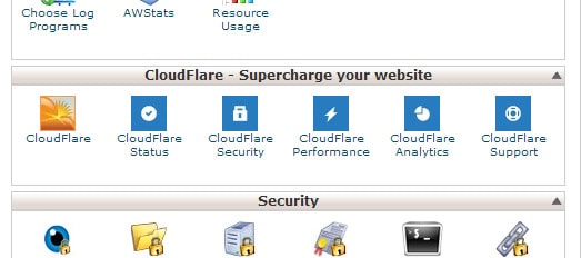 CloudFlare im GreenGeeks-Kontrollfeld