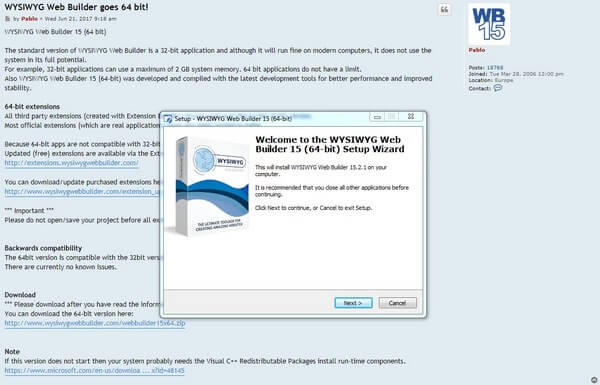Pag-install ng WYSIWYG windows